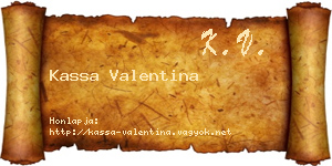 Kassa Valentina névjegykártya